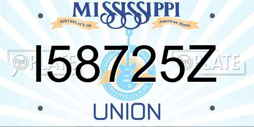 I58725Z Mississippi License Plate