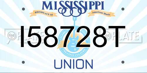 I58728T Mississippi License Plate