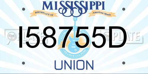 I58755D Mississippi License Plate