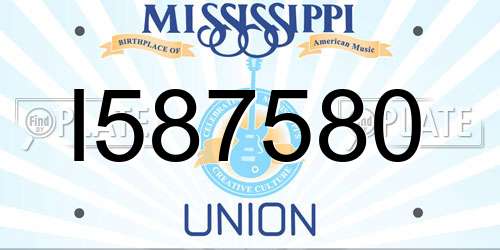 I587580 Mississippi License Plate
