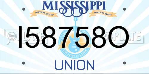 I58758O Mississippi License Plate