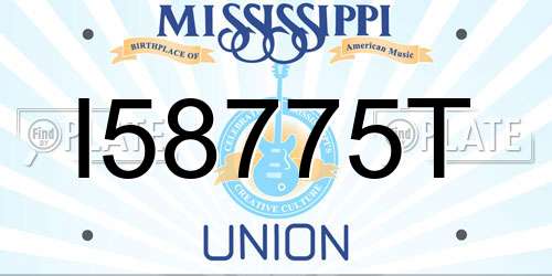 I58775T Mississippi License Plate