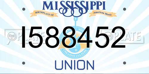 I588452 Mississippi License Plate