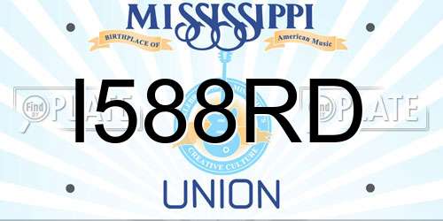 I588RD Mississippi License Plate