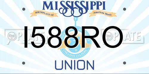 I588RO Mississippi License Plate