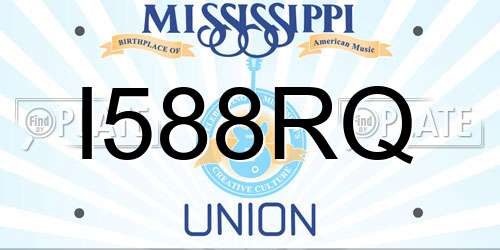 I588RQ Mississippi License Plate