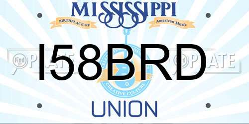 I58BRD Mississippi License Plate