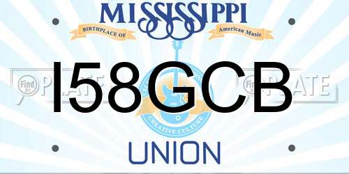 I58GCB Mississippi License Plate