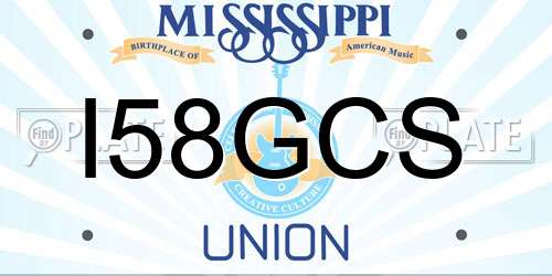 I58GCS Mississippi License Plate
