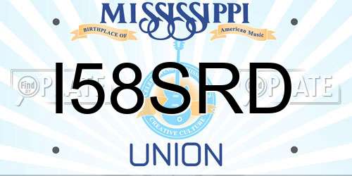 I58SRD Mississippi License Plate