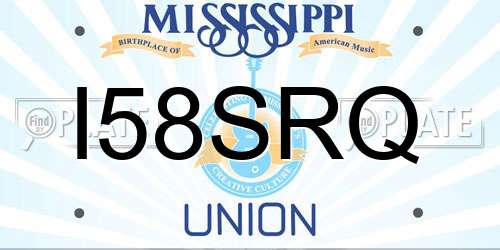 I58SRQ Mississippi License Plate