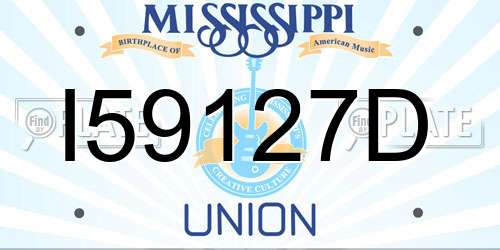 I59127D Mississippi License Plate