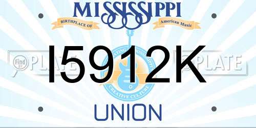I5912K Mississippi License Plate