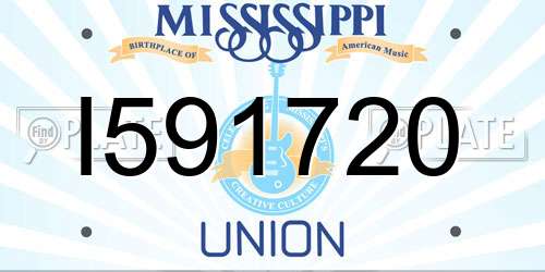 I591720 Mississippi License Plate