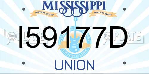 I59177D Mississippi License Plate