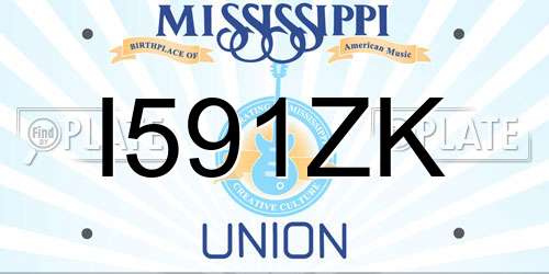 I591ZK Mississippi License Plate