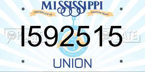 I592515 Mississippi License Plate