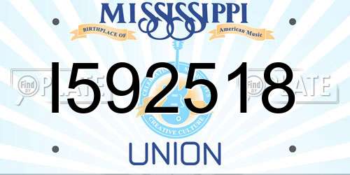 I592518 Mississippi License Plate