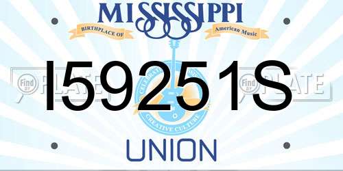 I59251S Mississippi License Plate