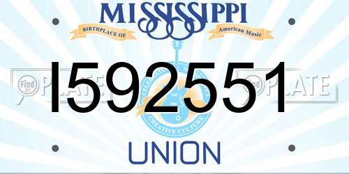 I592551 Mississippi License Plate