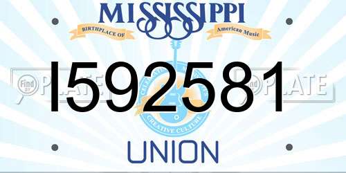 I592581 Mississippi License Plate