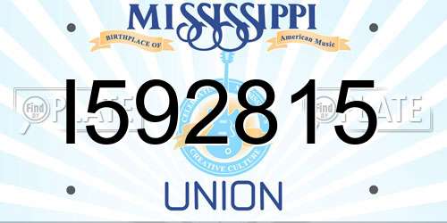 I592815 Mississippi License Plate