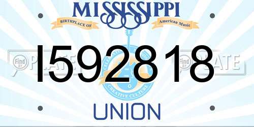 I592818 Mississippi License Plate