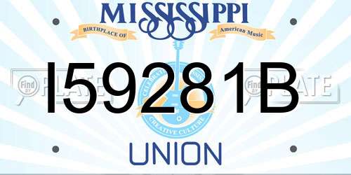 I59281B Mississippi License Plate