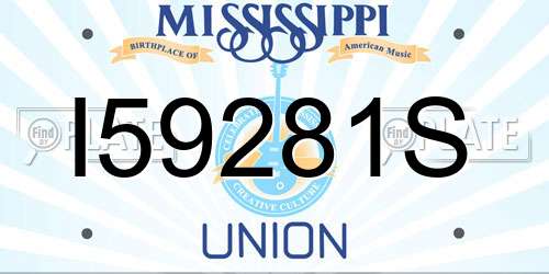 I59281S Mississippi License Plate