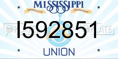 I592851 Mississippi License Plate