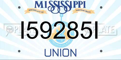 I59285I Mississippi License Plate