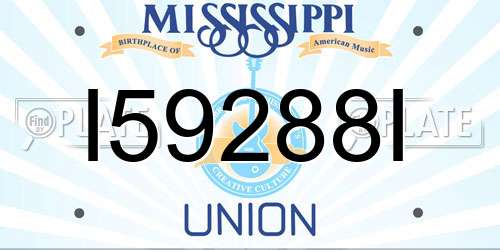 I59288I Mississippi License Plate
