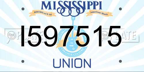 I597515 Mississippi License Plate