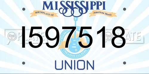 I597518 Mississippi License Plate