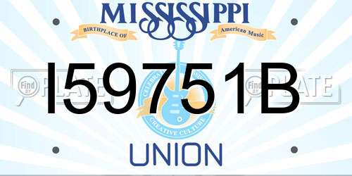 I59751B Mississippi License Plate