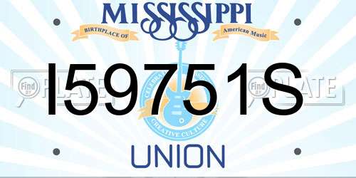 I59751S Mississippi License Plate