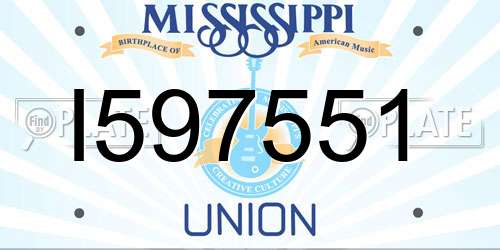 I597551 Mississippi License Plate