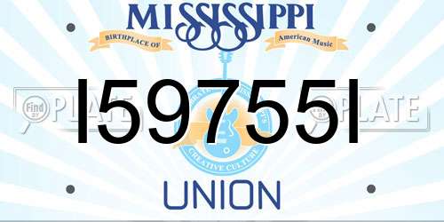 I59755I Mississippi License Plate