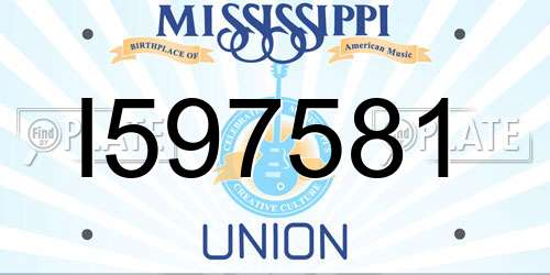 I597581 Mississippi License Plate