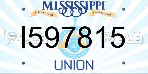 I597815 Mississippi License Plate