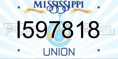 I597818 Mississippi License Plate