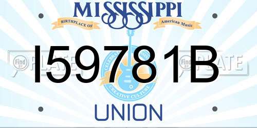 I59781B Mississippi License Plate