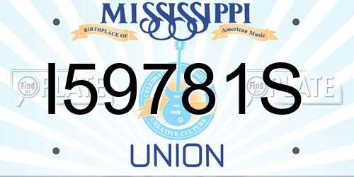 I59781S Mississippi License Plate