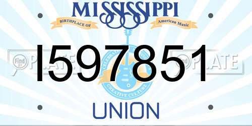 I597851 Mississippi License Plate