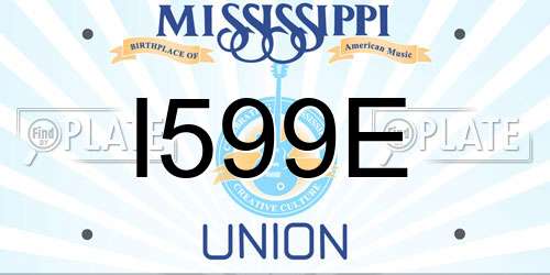 I599E Mississippi License Plate
