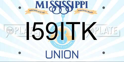 I59ITK Mississippi License Plate