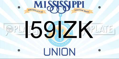 I59IZK Mississippi License Plate