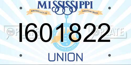 I601822 Mississippi License Plate