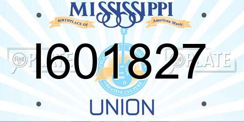 I601827 Mississippi License Plate