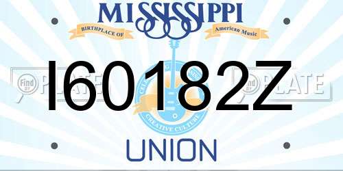 I60182Z Mississippi License Plate